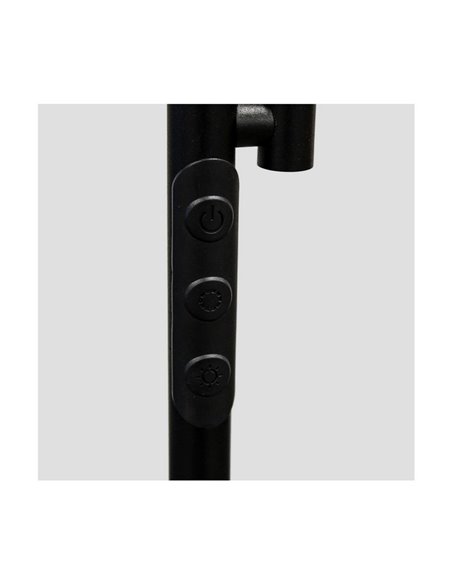 Lámpara de salón LED de metal negro con brazo lector, VINET 30+6W, 3000Lm, CCT 2700K/4000K/6500K, con mando a distancia imantado