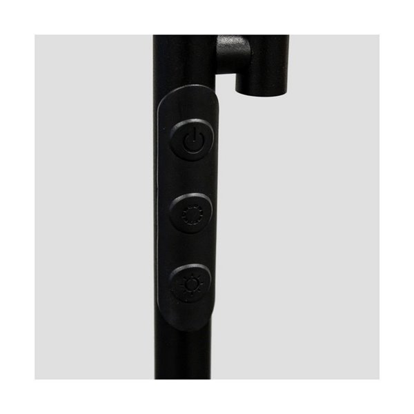 Lámpara de salón LED de metal negro con brazo lector, VINET 30+6W, 3000Lm, CCT 2700K/4000K/6500K, con mando a distancia imantado