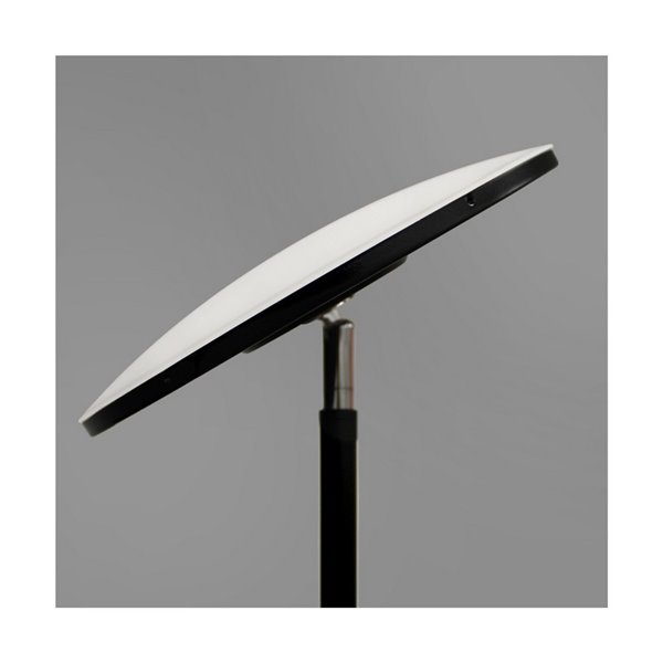 Lámpara de salón LED de metal negro con brazo lector, VINET 30+6W, 3000Lm, CCT 2700K/4000K/6500K, con mando a distancia imantado