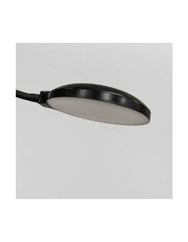 Lámpara de salón LED de metal negro con brazo lector, VINET 30+6W, 3000Lm, CCT 2700K/4000K/6500K, con mando a distancia imantado