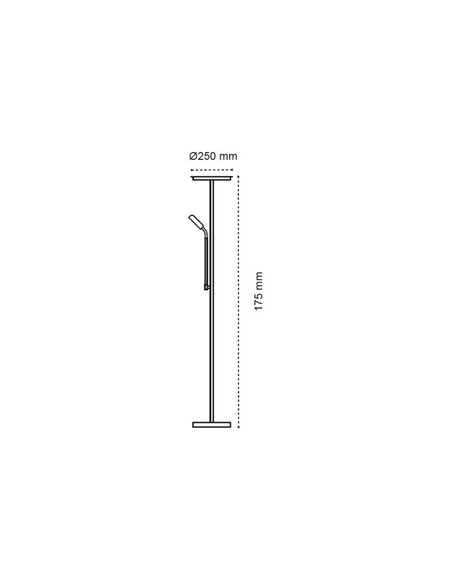 Lámpara de salón LED de metal negro con brazo lector, VINET 30+6W, 3000Lm, CCT 2700K/4000K/6500K, con mando a distancia imantado