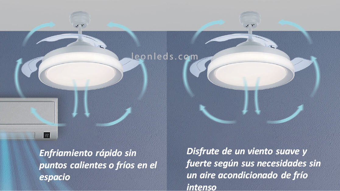 Ventilador de techo LED retráctil con motor DC Philips 